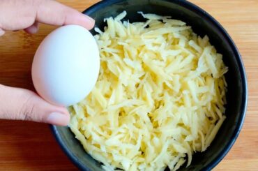 Just Add Egg With Grated Potatoes Its So Simple and Healthy Breakfast! One Egg and One Potato Recipe