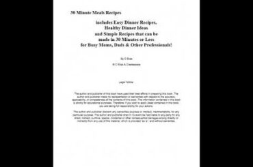 30 Minute Meals Recipes Includes Easy Dinner Recipes, Healthy Dinner Ideas and Simple