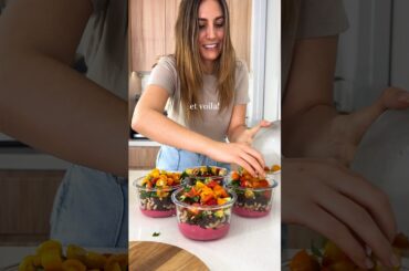 Rainbow Pasta Salad with Beetroot Tahini Dressing (Meal-Prep) #plantbasedrecipes #recipe