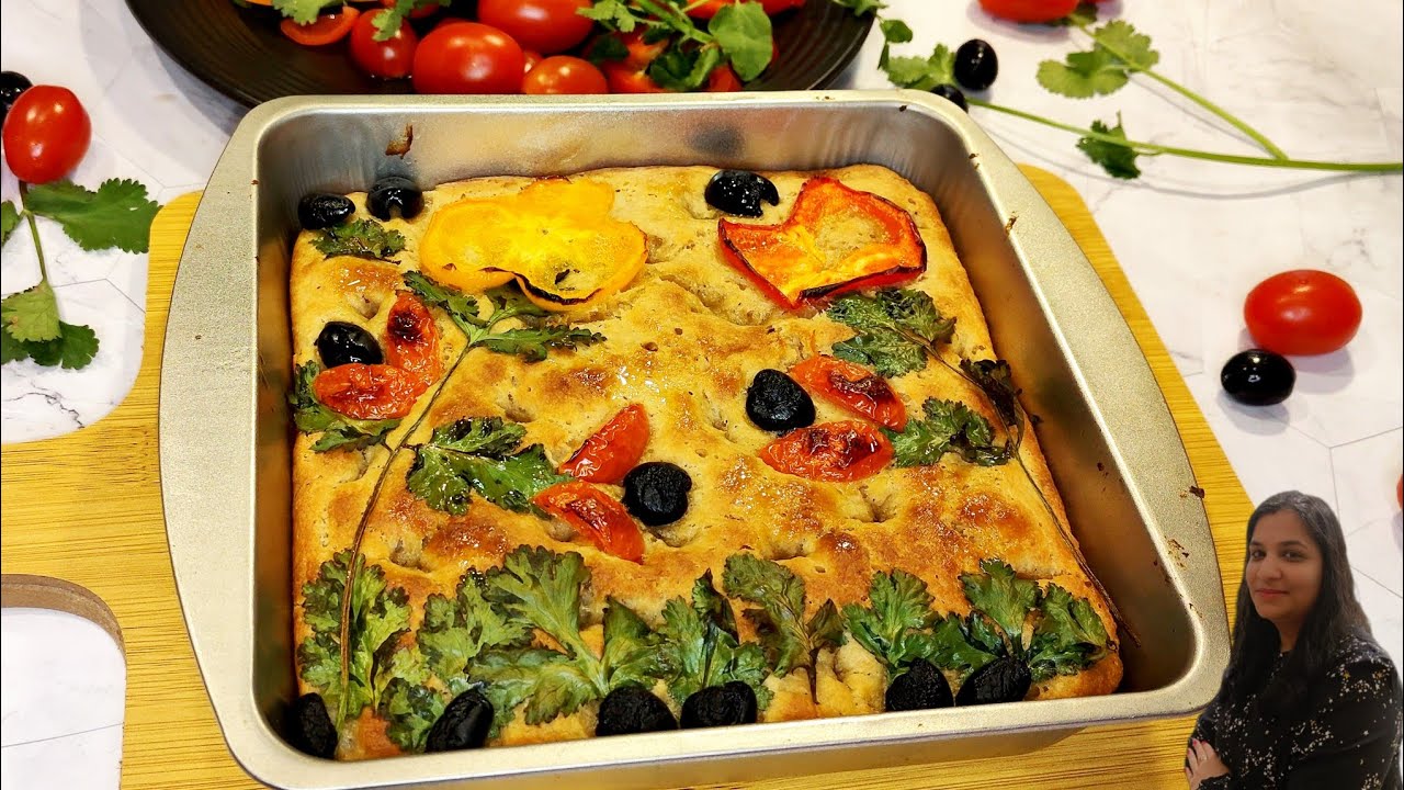 Wheat Flour Focaccia Bread l Eggless & Vegan Bread Recipe l No kneed easy Italian bread recipe l Wheat Flour Focaccia Bread l Eggless & Vegan Bread Recipe l No kneed easy Italian bread recipe l