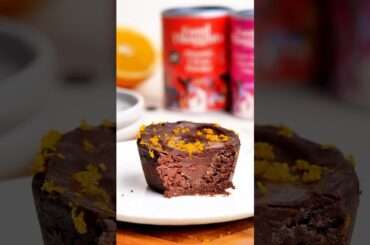 Chocolate Orange Ganache Brownie Cups #shorts #healthy #recipe