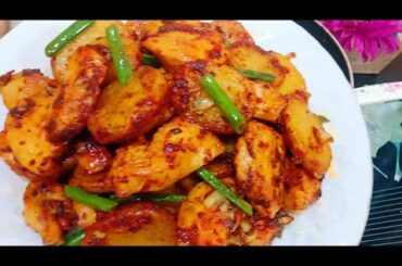 New style Butter Garlic Potato Snacks! Its So Delicious! Spicy & Tasty Garlic Potato With Chicken