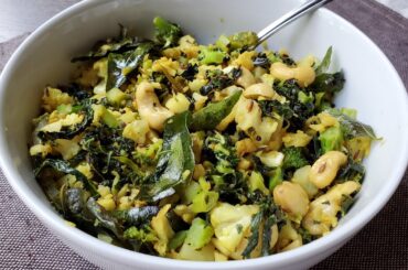 Simple Cauliflower kale bhaji or stir fry | Healthy recipes
