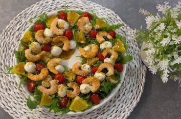 Easy tasty salad recipes,easy healthy lunch ideas.Salad with shrimp