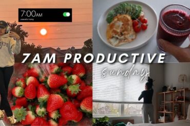 7AM PRODUCTIVE SUNDAY | life update, healthy recipes, amazon kitchen finds + new goals