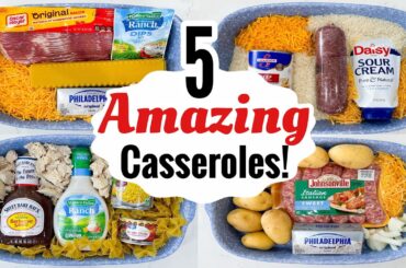 5 Super Quick & EASY Casserole Dinner Recipes! | BEST TASTY OVEN BAKED MEALS | Julia Pacheco