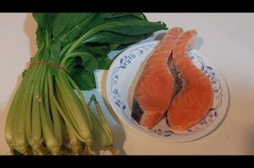 Gulay at salmon healthy food recipe