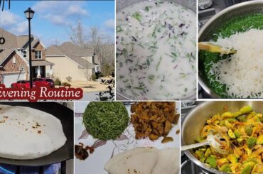 Afternoon to Night Routine| Simple Healthy Dinner recipe| Rice flour soft roti, palak rice
