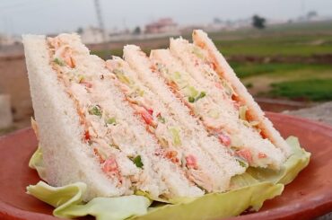 [ASMR] Village Style COld Sandwich | Chicken vegetable Sandwich | Cold sandwich | snacks | sandwich