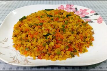 Vegetable Aval Upma | Healthy breakfast recipe