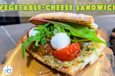 Fast, lazy and healthy Vegetable-Cheese Sandwich. Best lunch idea. Hearty breakfast. SUBTITLES