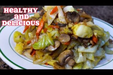 Stir Fry Cabbage with Mushrooms recipe || Healthy Weight Loss recipe #cabbage