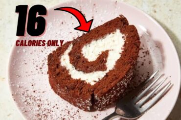 Only 16 calorie chocolate cake roll recipe-low calorie chocolate cake-low calorie desserts