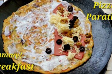 10 minutes pizza paratha | best healthy breakfast recipe | pizza paratha | breakfast recipe