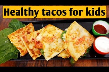 Healthy tiffin box recipe for kids |Quick and instant semolina tacos | Tacos for kids|soji k tacos