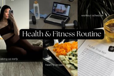 VLOG: health + fitness | workout routine, healthy recipes, waking up early