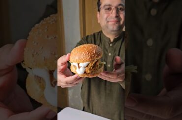 Healthy Zinger Burger Without Oil | Zinger Burger in Air Fryer | KFC Zinger Burger Recipe #shorts