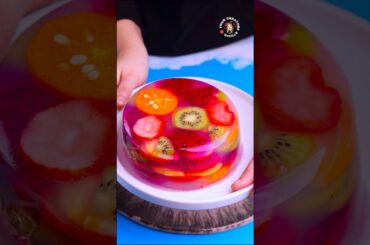 FRUIT JELLY CAKE | Colorful Healthy Fruit Jelly Cake Recipe|  Agar Agar Jelly