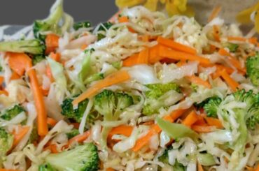 Cabbage,Brokali, carrot salad | healthy salad #saladrecipe#vegsalad