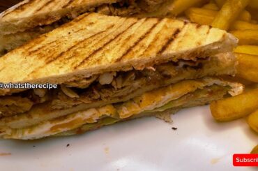 Chicken Club Sandwich Recipe | Chicken Sandwich Recipe By Whatstherecipe