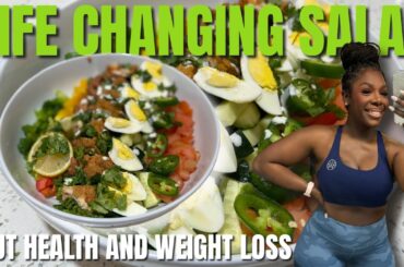 MIRACLE SALAD FOR GUT HEALTH/WEIGHT LOSS! I Could Eat This Salad Every Day! High ProteinHigh Fiber