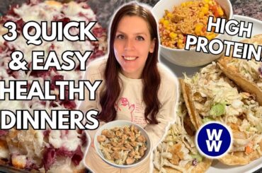 3 QUICK & EASY HIGH PROTEIN HEALTHY DINNER RECIPES | WeightWatchers Points, Calories & Macros