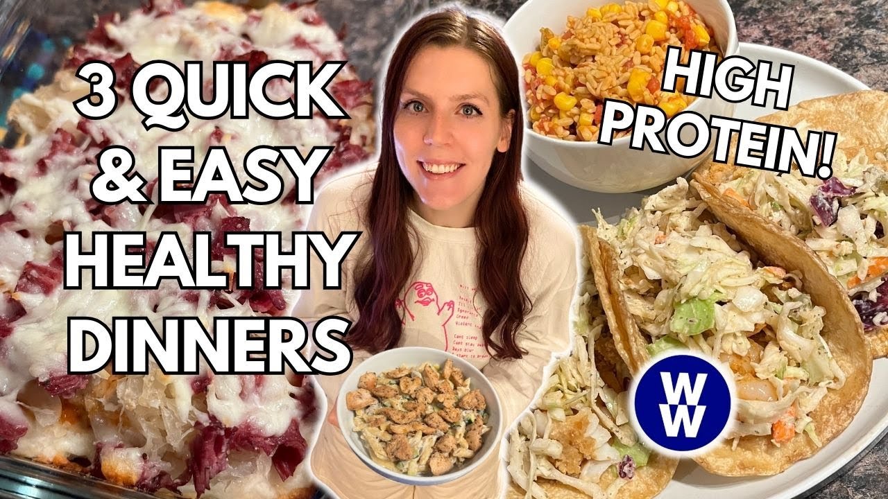 3 QUICK & EASY HIGH PROTEIN HEALTHY DINNER RECIPES | WeightWatchers Points, Calories & Macros 3 QUICK & EASY HIGH PROTEIN HEALTHY DINNER RECIPES | WeightWatchers Points, Calories & Macros