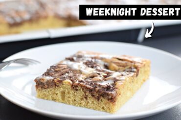 Healthy Cinnamon Roll Cake (Quick and Easy Weeknight Dessert)