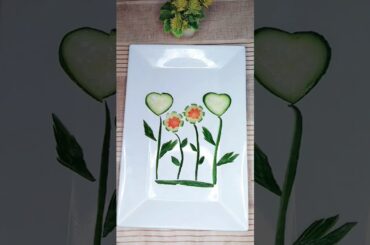 Vegetables carving ideas l vegetable salad cutting ideas l vegetable art l Cucumber carving design