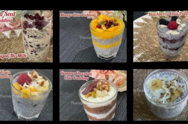 5 Overnight Chia Seed Pudding /No milk,  No Sugar - Weight Loss Breakfast