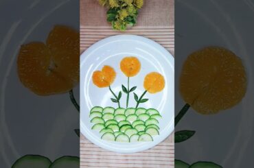 Fruit salad art l vegetable art l Cucumber cutting ideas #saladcarving #art #cookwithsidra #crafts