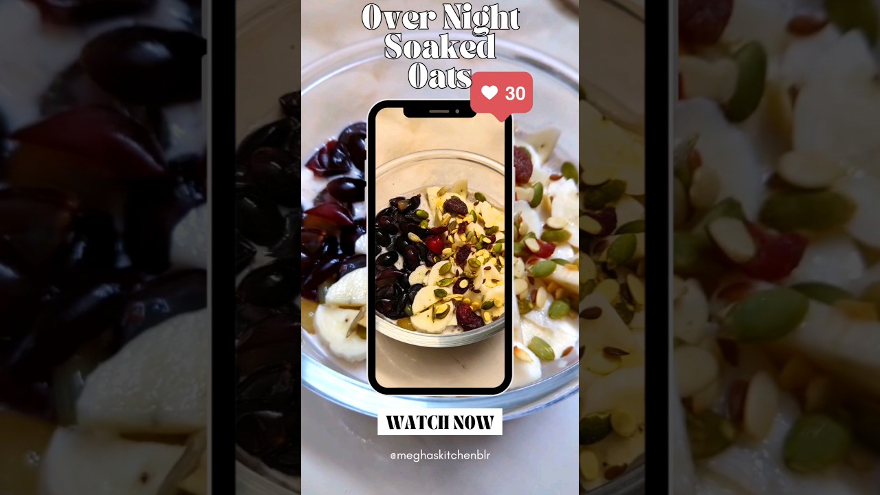 Overnight Soaked Oats | Best Morning Breakfast for Weight loss @Meghaskitchenblr #shorts #weightloss Overnight Soaked Oats | Best Morning Breakfast for Weight loss @Meghaskitchenblr #shorts #weightloss