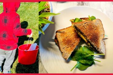 Simple & healthy Bread Sandwich recipe || Family time in Garden