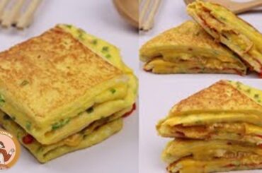 Egg Bread Cheese Sandwich Recipe | Egg & Cheese Toast | Cheese Omelette Sandwich By Homies Cooking
