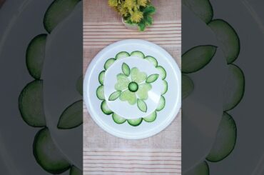 vegetables cutting style l Cucumber carving art l salad ideas #cuttingfruit #art #cookwithsidra