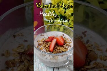 No Sugar Healthy Breakfast Recipe For Valentine's day | Strawberry Chia Seeds Pudding  #recipeshorts