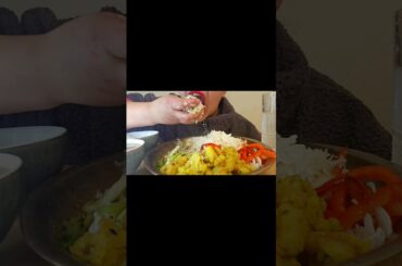 LAZY LUNCH ASMR-EATING DAAL RICE VEGGIES #mukbang #healthy #shorts