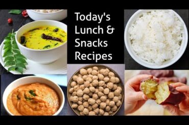 Today's Lunch and Snacks recipes/South Indian lunch recipes/Lunch box ideas/Healthy Snack recipe