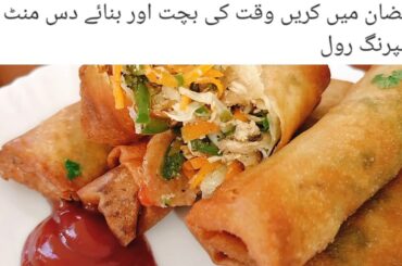 Chicken Veg Spring Roll | Ramzan Easy Recipes | Iftar party| 10 minute main tayar Karen spring roll
