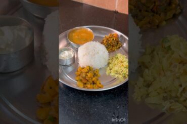 #shorts #youtubeshorts Veg Meals/ Veg Thali/Simple Lunch ideas #pramislifestyle #sambar #lunch #rice