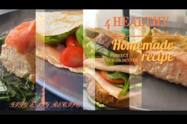 4-Healthy lunch or dinner Recipes Chicken Breast - Smoked salmon - Turkey Sandwich - Lemon Salmon