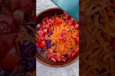 Healthy red cabbage slaw #shorts #cabbage #salad