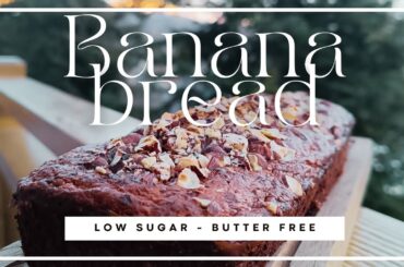 Easy Healthy Banana Bread Recipe (Low Sugar & Butter-Free) I Oat Flour & Chocolate Bits