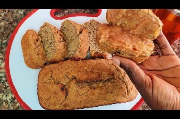 Exotic Oatmeal Banana Bread for breakfast or dinner ! Low calorie bread in minutes