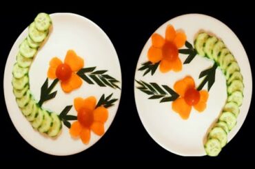 Salad Decoration IdeasTomato and Cucumber Plate DecorationEasy Salad Cutting #cookwithkanchanray