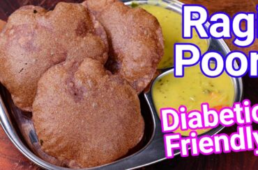 Ragi Poori Recipe with Special Chutney - Diabetic Friendly Bread Recipe | Finger Millet Puri