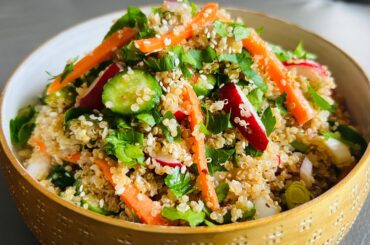 Wholesome Quinoa Bowl with Asian Dressing for Weight Loss! Healthy dinner recipe!