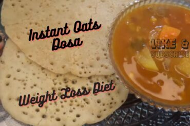 1min Oats Dosa||Zero Oil breakfast recipe||Very Low calorie||Weight loss Dosa banaye itna easily!!!