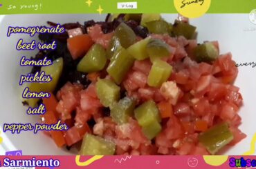 HEALTHY SALAD RECIPE |BEET ROOT,PICKLES,TOMATO,POMEGRENATE| Riza Sarmiento