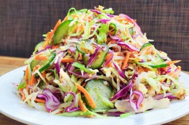 I eat this cabbage salad for dinner every day and lose belly fat fast! Cucumber recipes